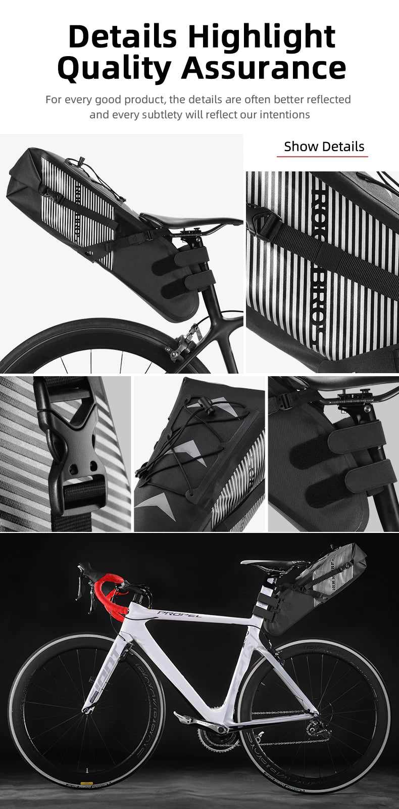ROCKBROS-Bicycle Seat Bag 100% waterproof - Max. 10L