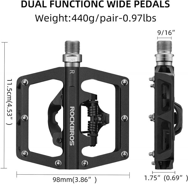 ROCKBROS MTB / Trekking Bicycle Pedals - Black (Pair)
