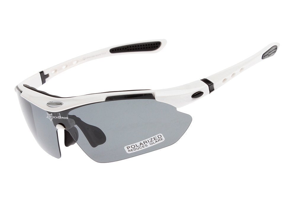 Polarized Multi Lens Sports Sunglasses - White