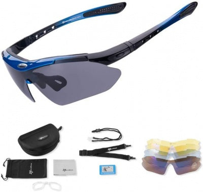 Polarized Multi Lens Sports Sunglasses - Blue